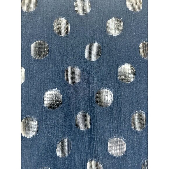 SALONI Navy Tilly Dress Womens Sz 6 Metallic Polka Dots Silk Ruffle Drop Waist - Picture 14 of 16